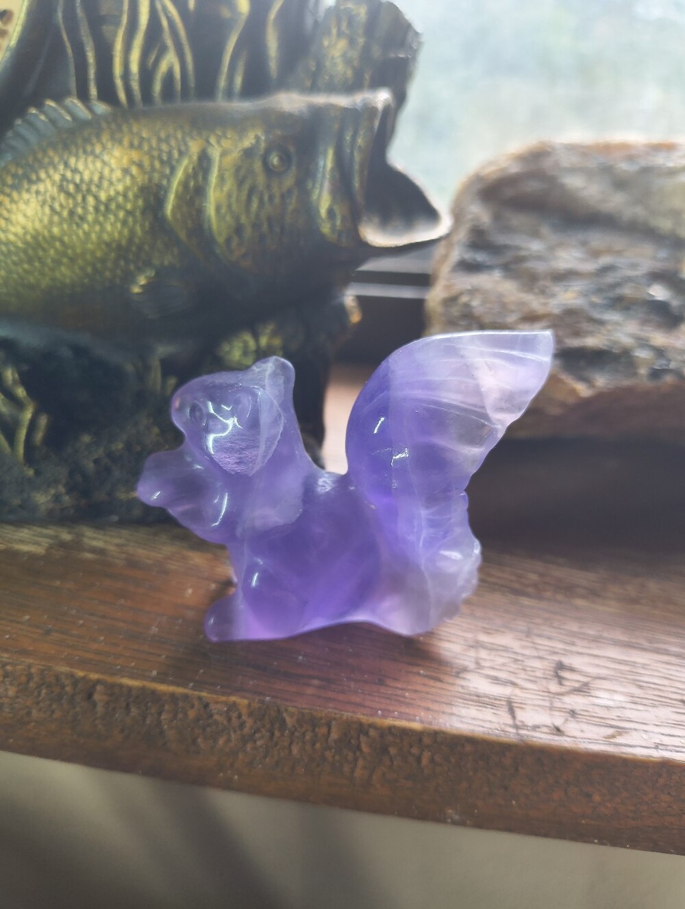 Purple Quartz Crystal Squirrel Figurine - Picture 7 of 9